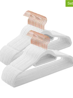 50er-Set: Kleiderbügel in Weiß/ Roségold - (B)43,5 x (H)22,5 cm