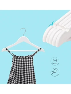 20er-Set: Kleiderbügel in Weiß/ Silber - (B)35 x (H)20 cm