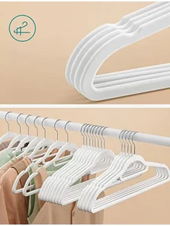 50er-Set: Kleiderbügel in Weiß/ Silber - (B)43,5 x (H)22,5 cm