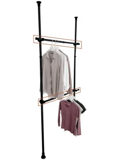 2er-Set: Kleiderstangen "Herkules" in Schwarz - (L)120 cm