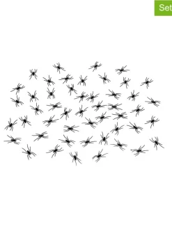 50er-Set: Künstliche Spinnen in Schwarz - (L)3,7 x (B)2 cm