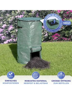 2er-Set: Komposttaschen in Grün, 2x 125 l