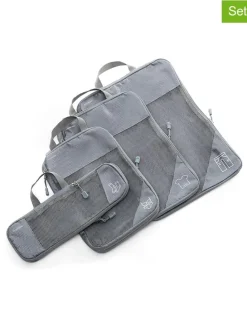 4er-Set: Kompressions-Organisationstaschen in Grau