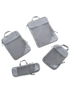 4er-Set: Kompressions-Organisationstaschen in Grau