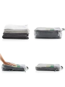 4er-Set: Kompressions-Organisationstaschen in Grau