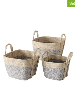 3er-Set: Körbe "Rulah" in Grau/ Beige