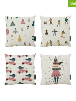 4er-Set: Kíssenhüllen "Holiday mood" in Bunt - (L)45 x (B)45 cm