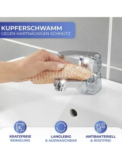 6er-Set: Kupferschwämme in Hellbraun - (L)11 x (B)7 cm