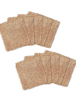 10er-Set: Kupfertücher in Hellbraun - (L)16 x (B)13 cm