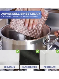 10er-Set: Kupfertücher in Hellbraun - (L)16 x (B)13 cm