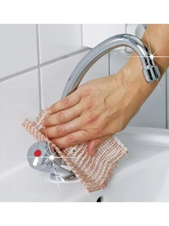 10er-Set: Kupfertücher in Hellbraun - (L)16 x (B)13 cm