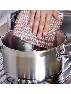 10er-Set: Kupfertücher in Hellbraun - (L)16 x (B)13 cm