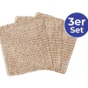 3er-Set: Kupfertücher in Hellbraun - (L)16 x (B)13 cm