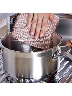 3er-Set: Kupfertücher in Hellbraun - (L)16 x (B)13 cm