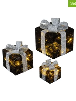 3er-Set: LED-Dekoleuchten in Schwarz