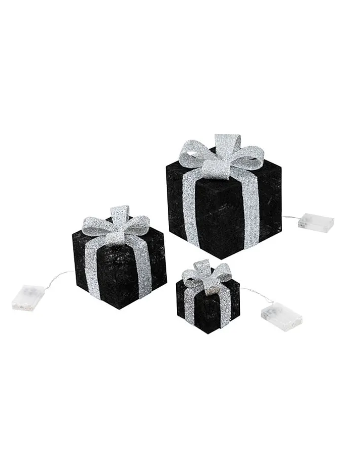 3er-Set: LED-Dekoleuchten in Schwarz