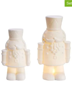 2er-Set: LED-Dekoobjekte "Finn" in Weiß