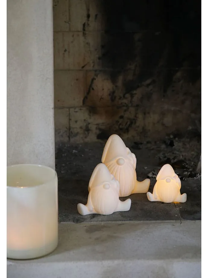 3er-Set: LED-Dekoobjekte "Miles" in Weiß