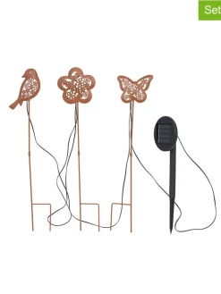 3er-Set: LED-Gartenstecker in Rot