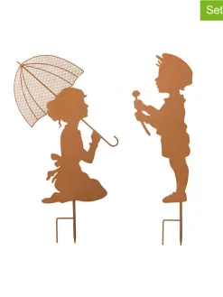 2er-Set: LED-Gartenstecker in Kupfer