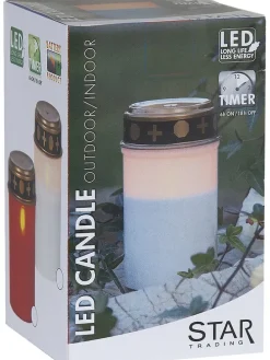 4er-Set: LED-Grablichter ''Serene'' in Weiß/ Gold - (H)12 x Ø 7 cm