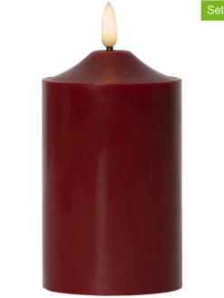 2er-Set: LED-Kerzen "Flamme" in Rot - (H)15 x Ø 7,5 cm