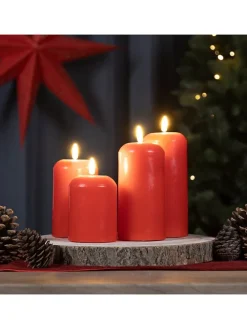 4er-Set: LED-Kerzen in Rot