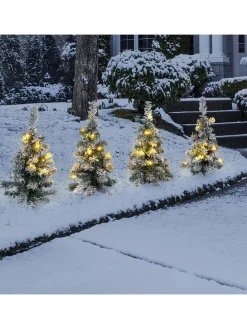 2er-Set: LED-Lichterbaum-Ketten in Grün