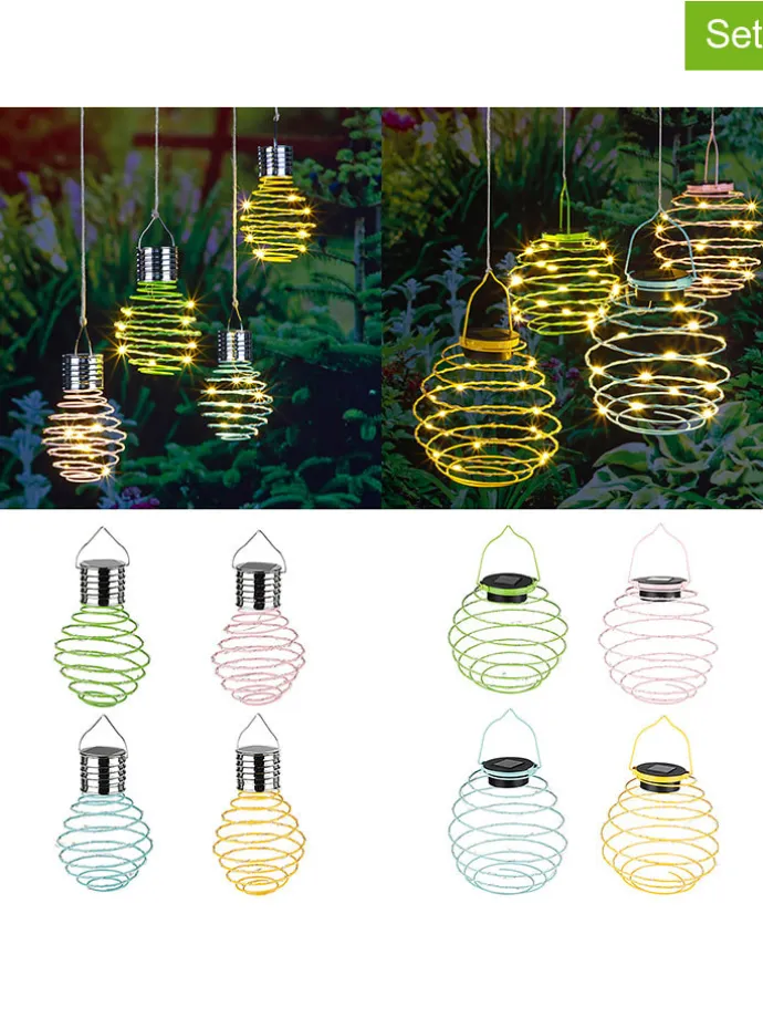 8er-Set: LED-Solar-Dekoleuchten in Bunt