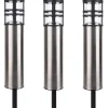 3er-Set: LED-Solar-Gartenspieße "Bobby" in Silber/ Schwarz - (H)42 cm