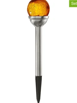 2er-Set: LED-Solar-Gartenstecker "Roma 2" in Silber/ Orange - (H)28 cm