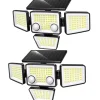 2er-Set: LED-Solarleuchten in Schwarz - (B)26,7 x (H)15,3 cm