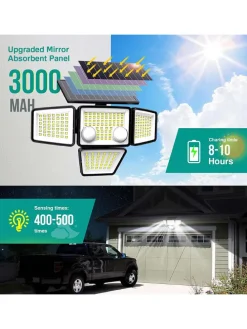 2er-Set: LED-Solarleuchten in Schwarz - (B)26,7 x (H)15,3 cm