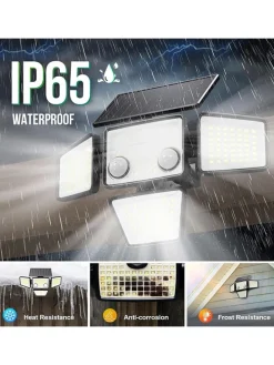 2er-Set: LED-Solarleuchten in Schwarz - (B)26,7 x (H)15,3 cm