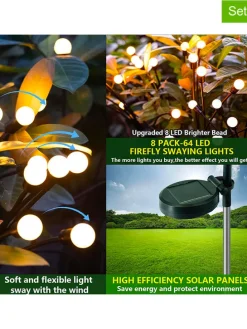 4er-Set: LED-Solarleuchten in Schwarz - (H)73 cm