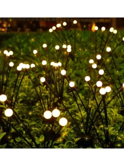 4er-Set: LED-Solarleuchten in Schwarz - (H)73 cm