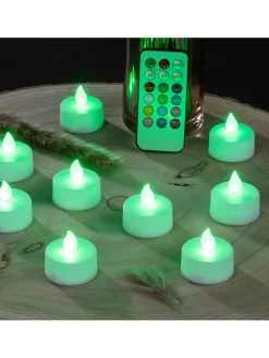 10er-Set: LED-Teelichter in Weiß - (H)4,1 cm - Ø 3,8 cm