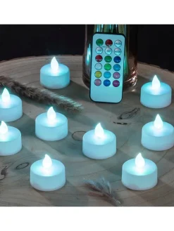 10er-Set: LED-Teelichter in Weiß - (H)4,1 cm - Ø 3,8 cm