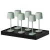 6er-Set: LED-Tischleuchte "Kelly Mini" in Khaki - (H)22 x Ø 8,2