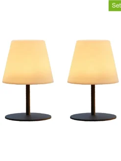 2er-Set: LED-Tischleuchten "Twins" in Weiß - (H)16 cm