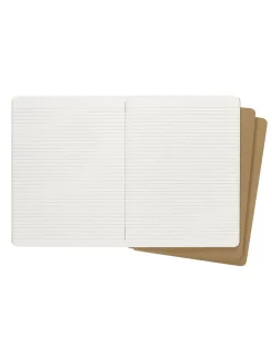 4er-Set: Linierte Notizbücher in Hellbraun - (B)19 x (H)25 cm