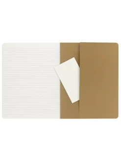 4er-Set: Linierte Notizbücher in Hellbraun - (B)19 x (H)25 cm