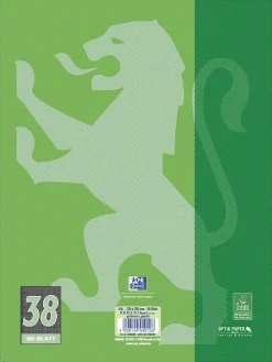 2er-Set: Linkshänder-Collegeblöcke "Oxford - Lineatur 38" in Grün - DIN A4