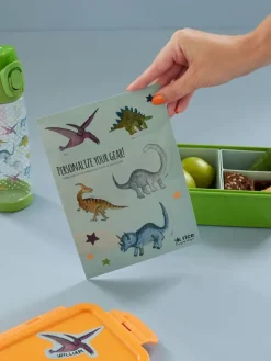 2er-Set: Lunchbox-Sticker "Dino" in Bunt