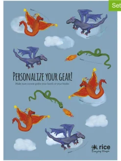 2er-Set: Lunchbox-Sticker "Dragon" in Bunt