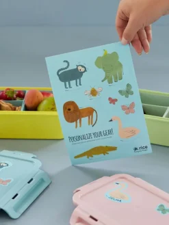 2er-Set: Lunchbox-Sticker "Sweet Jungle" in Bunt