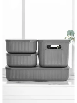 4er-Set: Make-Up Organizer in Grau