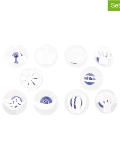 10er-Set: Mega-Stempel "Gemüse und Obst" in Weiß