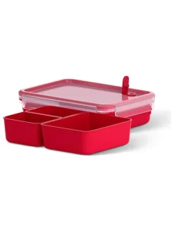 2er-Set: Mikrowellendosen "Clip & Micro" in Rot - 1,2 l