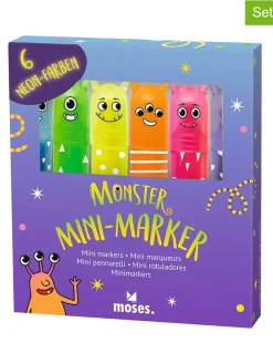 2er-Set: Mini-Marker "Monster" in Bunt - 2x 6 Stück